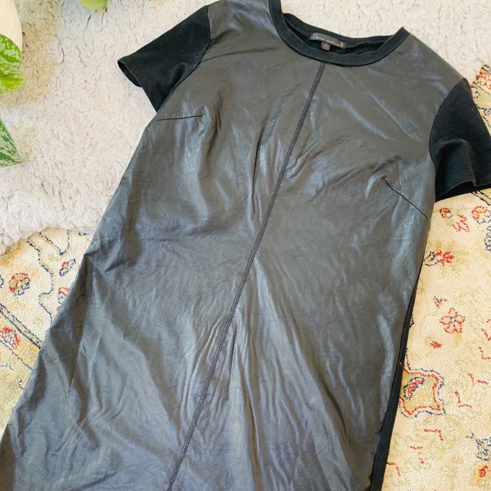 Vegan Leather T-Shirt Dress